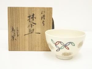 京焼　川添寿楽造　仁清写七宝文茶碗（共箱）